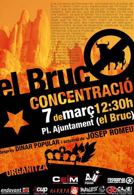 Cartell de la manifestació de dissabte a El Bruc