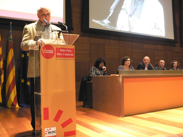 Albert Girona, coordinació de la ponència política, al Congrés del BNV. Foto: BNV