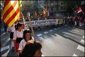 Capçalera de la manifestació a Barcelona. Foto: Oriol Clavera