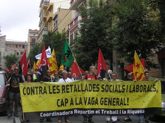 Manifestació a Tarragona de la Coordinadora Repartim el Treball i la Riquesa