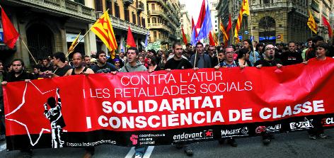 L'esquerra independentista a la manifestació de l'1 de maig d'enguany a Barcelona