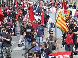 Manifestació convocada per al CGT al Vallès amb el suport d'organitzacions i col·lectius socials