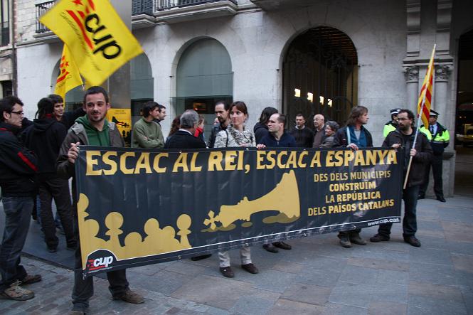 Concentració contra els borbons a Girona. Foto: Sònia Bagudanch