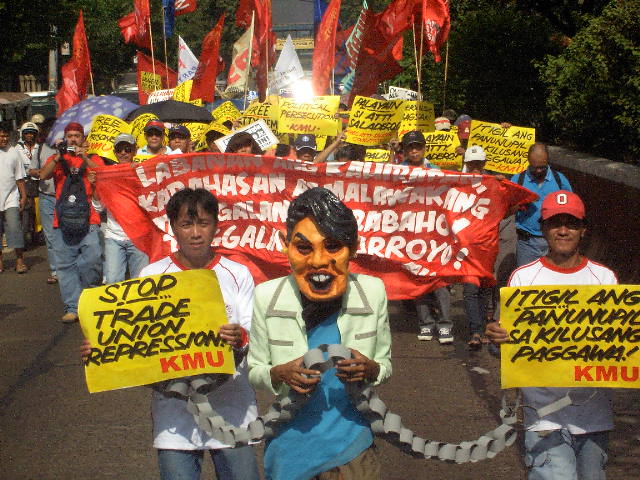 Protesta a Filipines contra la repressió antisindical