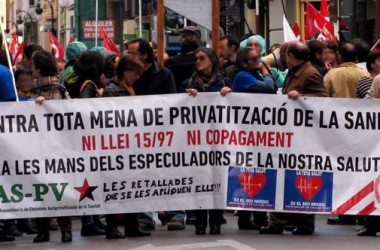 La Coordinadora Antiprivatitzacions del País Valencià convoca a la jornada de lluita europea per una sanitat pública