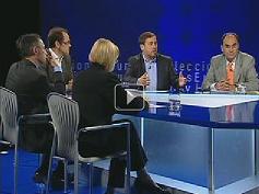 Moment del debat a TV3 entre els principals candidats principatins