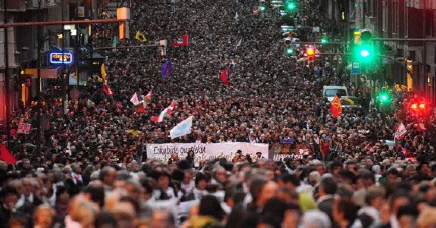 Gran manifestació al País Basc en suport als presoners polítics