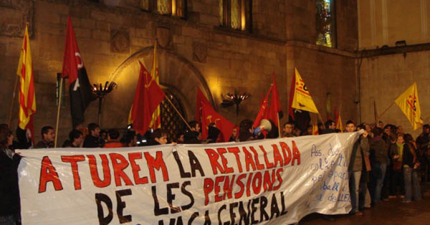 Concentració a Lleida contra la reforma de les pensions