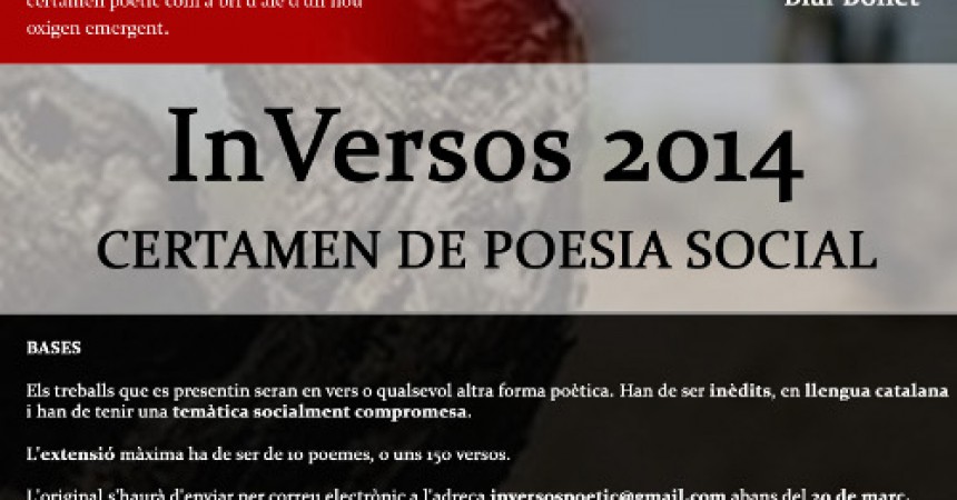 El col·lectiu Inversos organitza un certamen de poesia social a Vilafranca