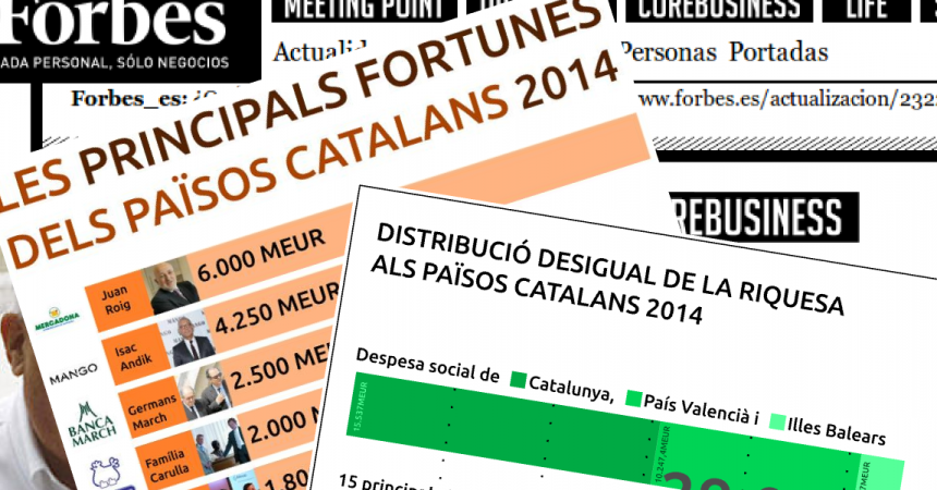 Les 15 fortunes més grans dels Països Catalans superen tota la despesa social feta aquest 2014