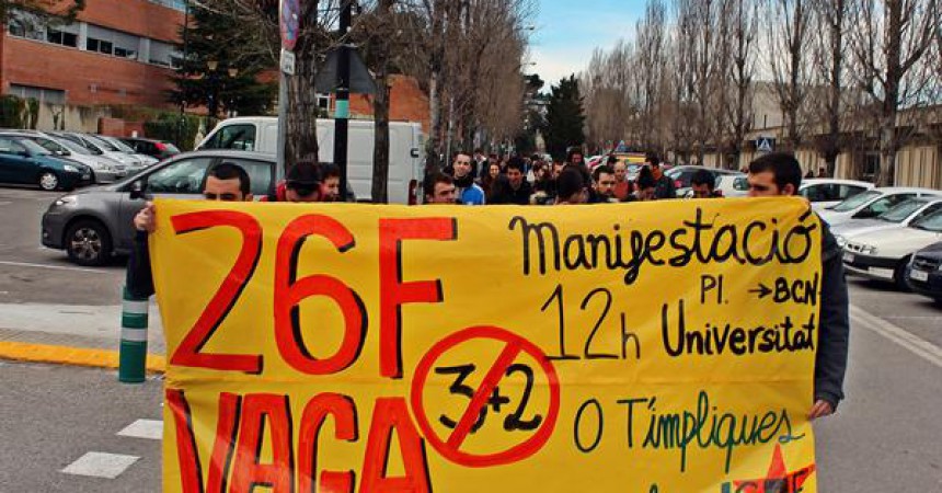 No al 3+2 i a l’EU2015, principals reivindicacions de la vaga del 26F